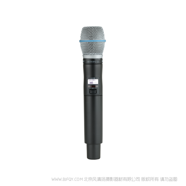 Shure 舒爾 ULXD2/B87C Beta87C話筒配備ULXD2手持式發射機 ULX-D數字無線系統之BETA87C手持式無線發射機。 