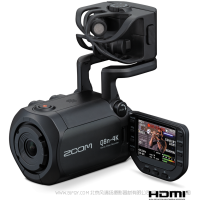 Zoom Q8N-4K 拍攝和直播高質(zhì)量視頻  2 個外部 XLR 輸入和較多 4 個軌道的同時錄制 樂器直播 吉他