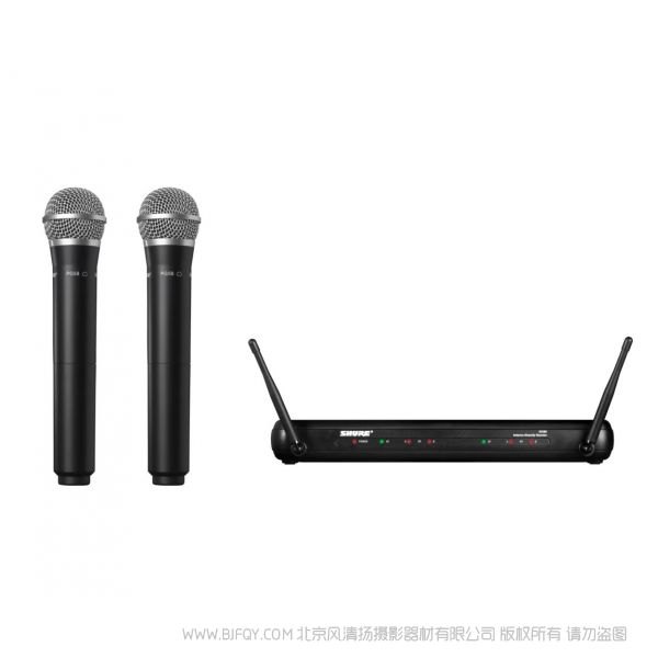 Shure 舒爾 SVX288/PG58 雙人聲無線系統  一拖二 包括SVX88雙通道分集接收機，2個帶PG58話筒頭的手持發射機。