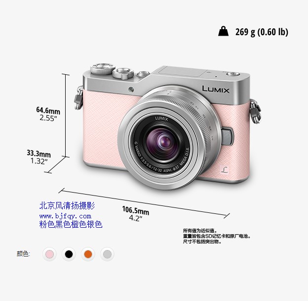 松下（Panasonic）DC-GF9K微型單電套機(jī)（12-32mm鏡頭）4K美顏?zhàn)耘纳衿?、觸摸翻轉(zhuǎn)屏、WIFI傳輸 櫻花粉